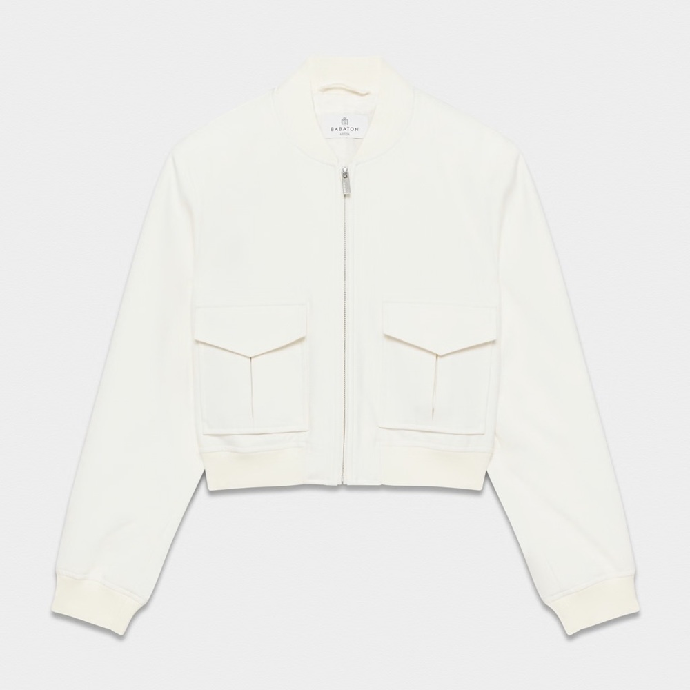 Aritzia White Bomber Jacket